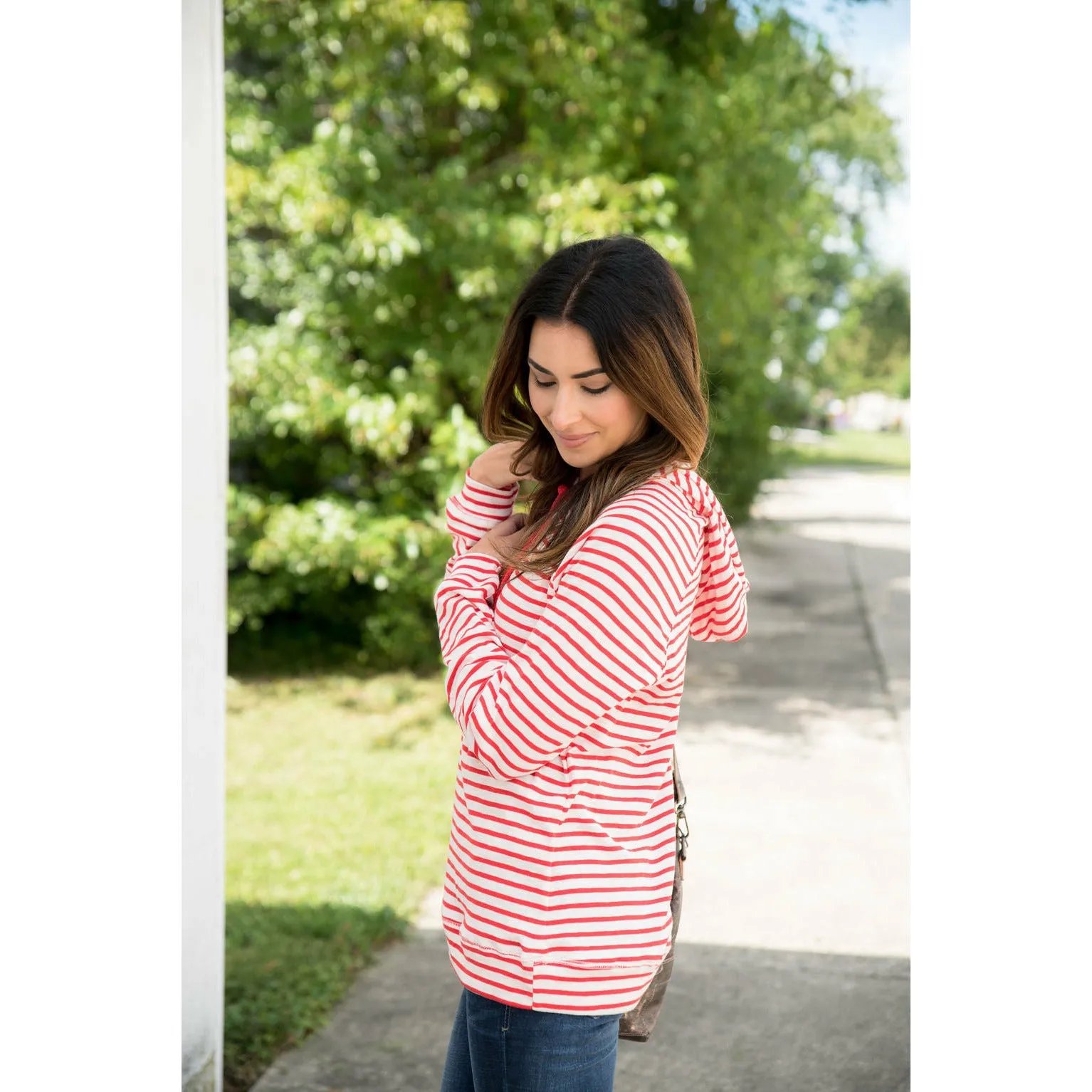 3/4 Cuffed Sleeve Two-Toned Sweatshirt Tunic