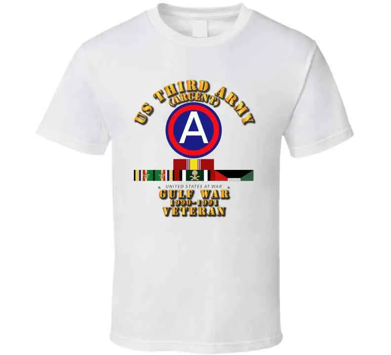 3rd United States Army - Gulf War 1990 to 1991  with Service Ribbons, Southwest Asia Service Medal with 2 Bronze Stars T Shirt, Hoodie and Premium