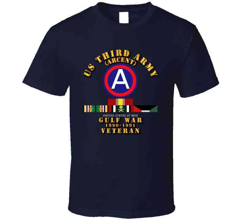 3rd United States Army - Gulf War 1990 to 1991  with Service Ribbons, Southwest Asia Service Medal with 2 Bronze Stars T Shirt, Hoodie and Premium