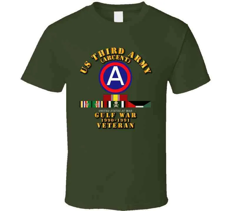 3rd United States Army - Gulf War 1990 to 1991  with Service Ribbons, Southwest Asia Service Medal with 2 Bronze Stars T Shirt, Hoodie and Premium