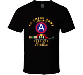 3rd United States Army - Gulf War 1990 to 1991  with Service Ribbons, Southwest Asia Service Medal with 2 Bronze Stars T Shirt, Hoodie and Premium