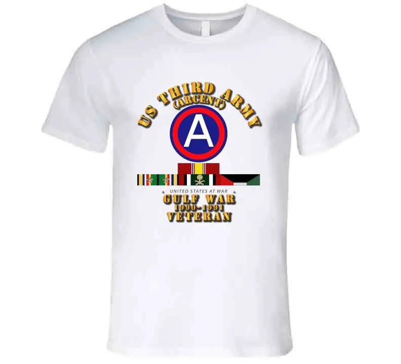 3rd United States Army - Gulf War 1990 to 1991  with Service Ribbons, Southwest Asia Service Medal with 2 Bronze Stars T Shirt, Hoodie and Premium