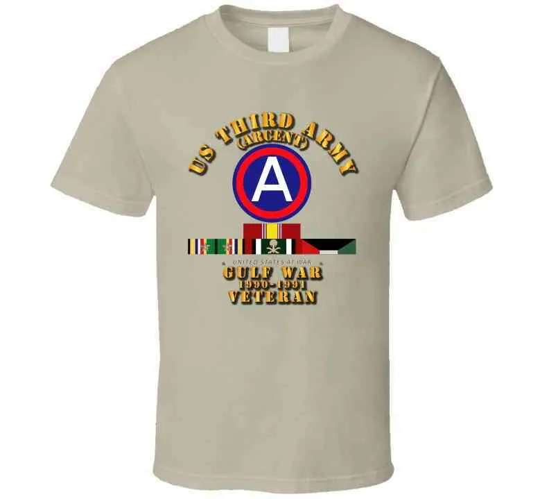 3rd United States Army - Gulf War 1990 to 1991  with Service Ribbons, Southwest Asia Service Medal with 2 Bronze Stars T Shirt, Hoodie and Premium