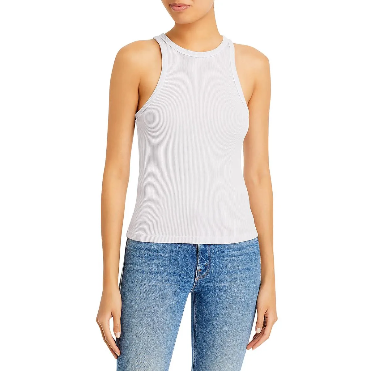 7 For All Mankind Womens Racerback Ribbed Tank Top