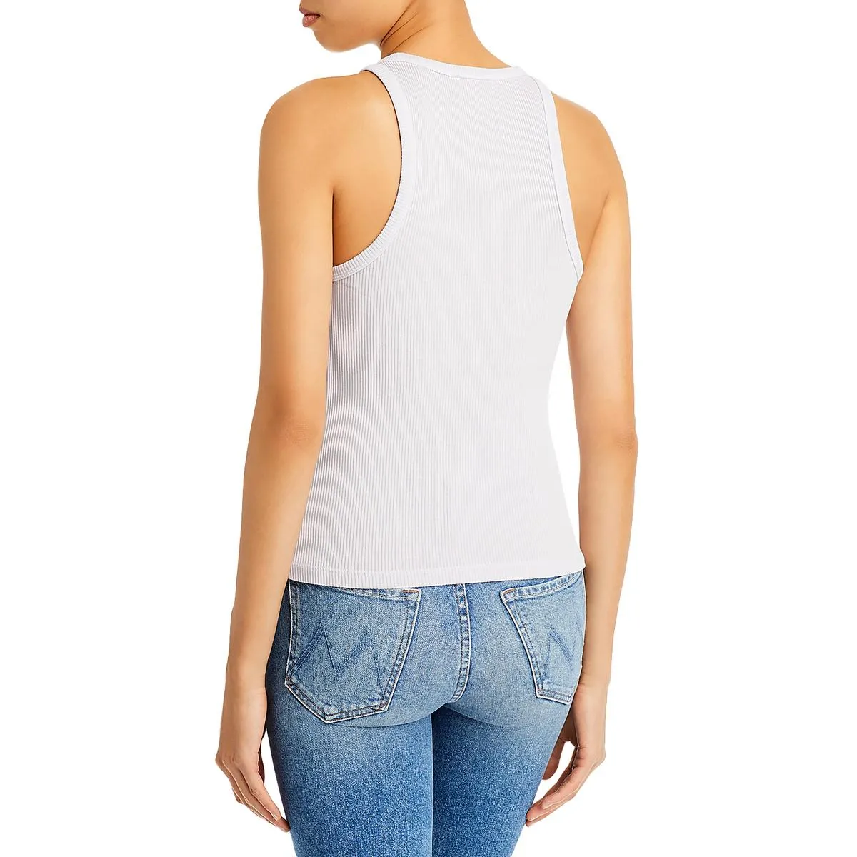 7 For All Mankind Womens Racerback Ribbed Tank Top