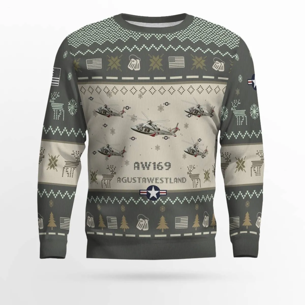 AgustaWestland AW169_Aircraft Ugly Sweater, Ugly Sweater Christmas Shirt for Men Dad Veteran