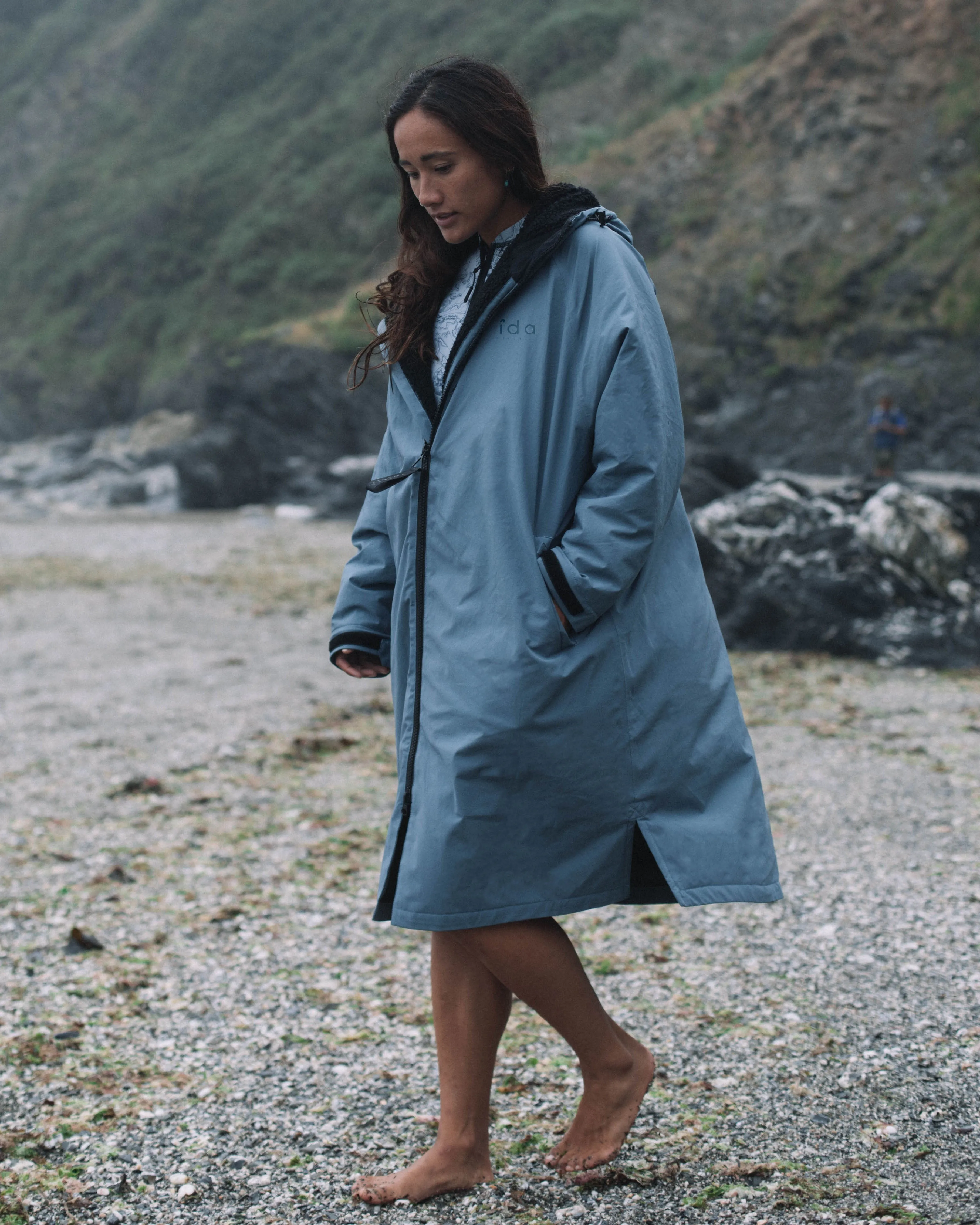 All Weather Sherpa Changing Robe - Mineral Blue