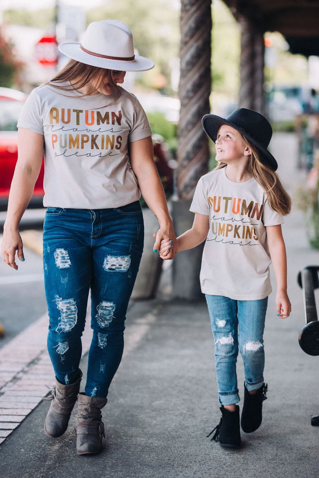 Autumn Leave Pumpkins Please- Mommy and Me Shirts - FALL Tee/ Bella Canvas / Fall Layering Tee / Teachers Tee