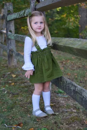 Avocado Green Suspender Skirt