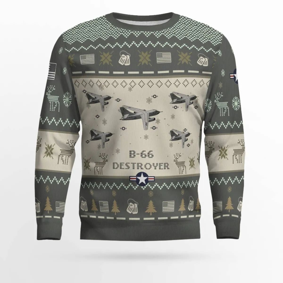 B-66 Destroyer B66 Aircraft Ugly Sweater, Ugly Sweater Christmas Shirt for Men Dad Veteran