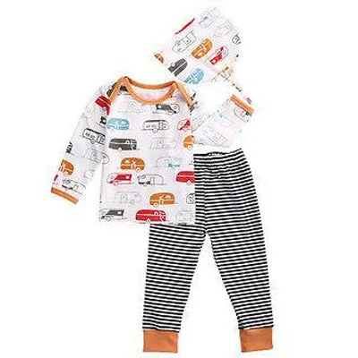 Baby Boy Camping Clothing Set Leggings and Hat Retro