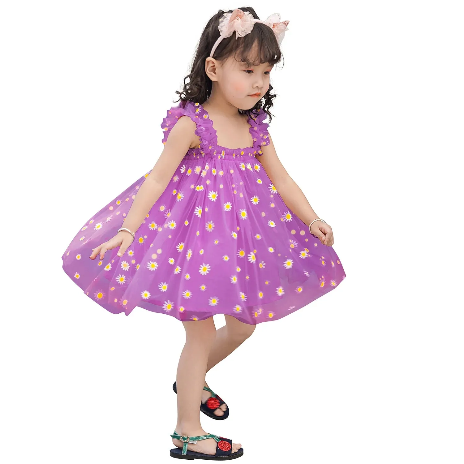 Baby Girls Tulle Tutu Dress Birthday Party Tulle Layered  Babydoll Dresses Size 6 Months-5 Years