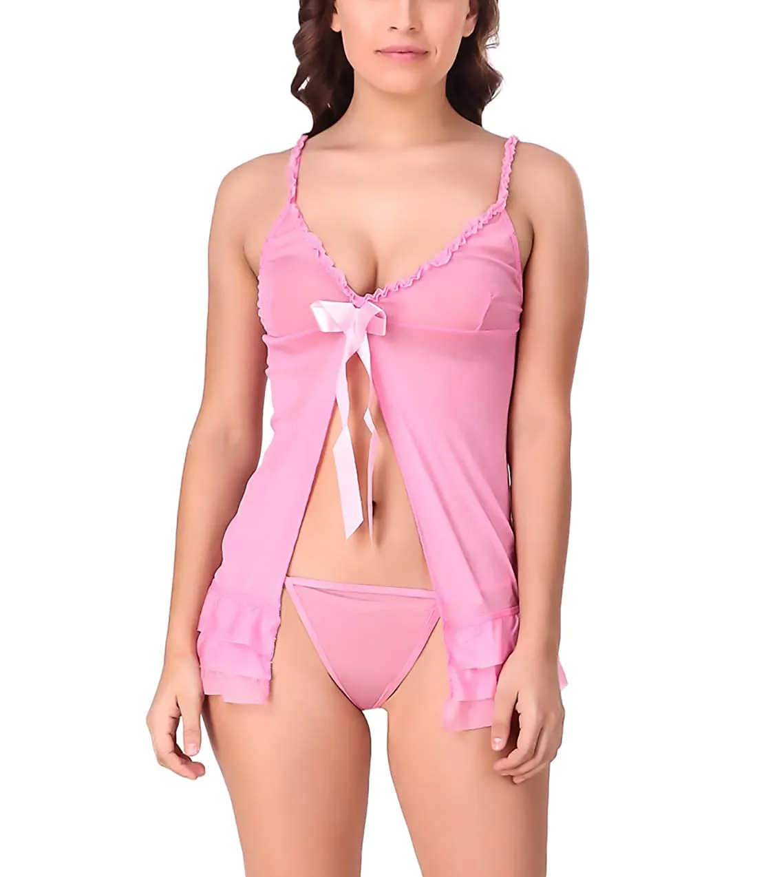 Babydoll Nightwear Lingerie Layered Open Front Design