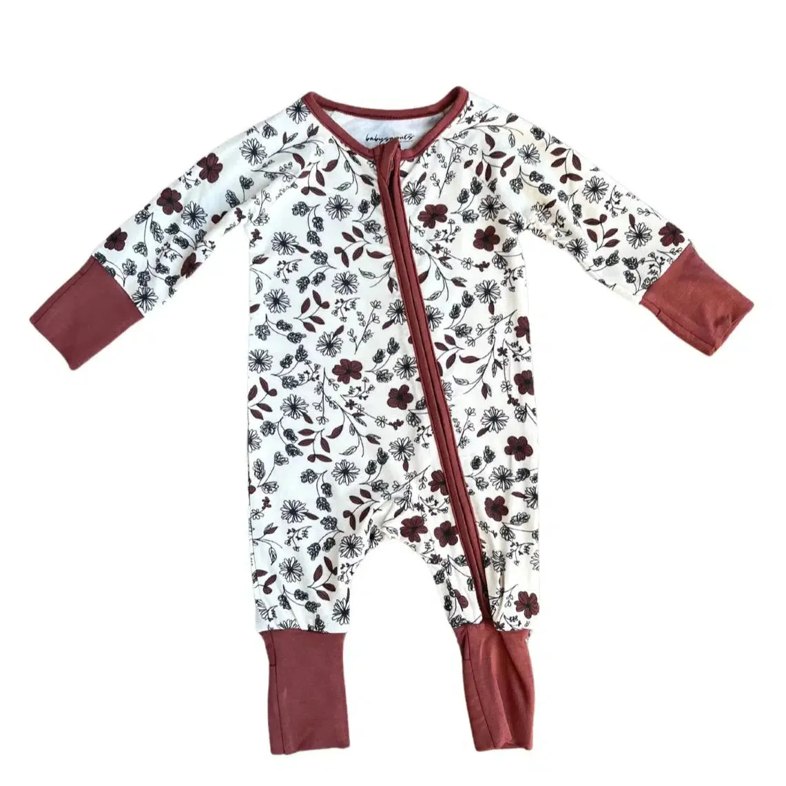 Babysprouts - Footless Romper - Mahogany Floral