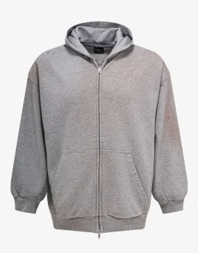 Balenciaga Grey Zip-Up Hoodie