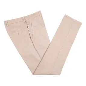 Beige Stretch Cotton Twill Chinos