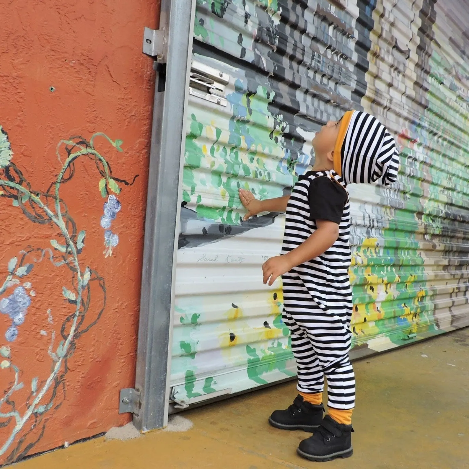 Black and White Striped Sleeveless Coveralls