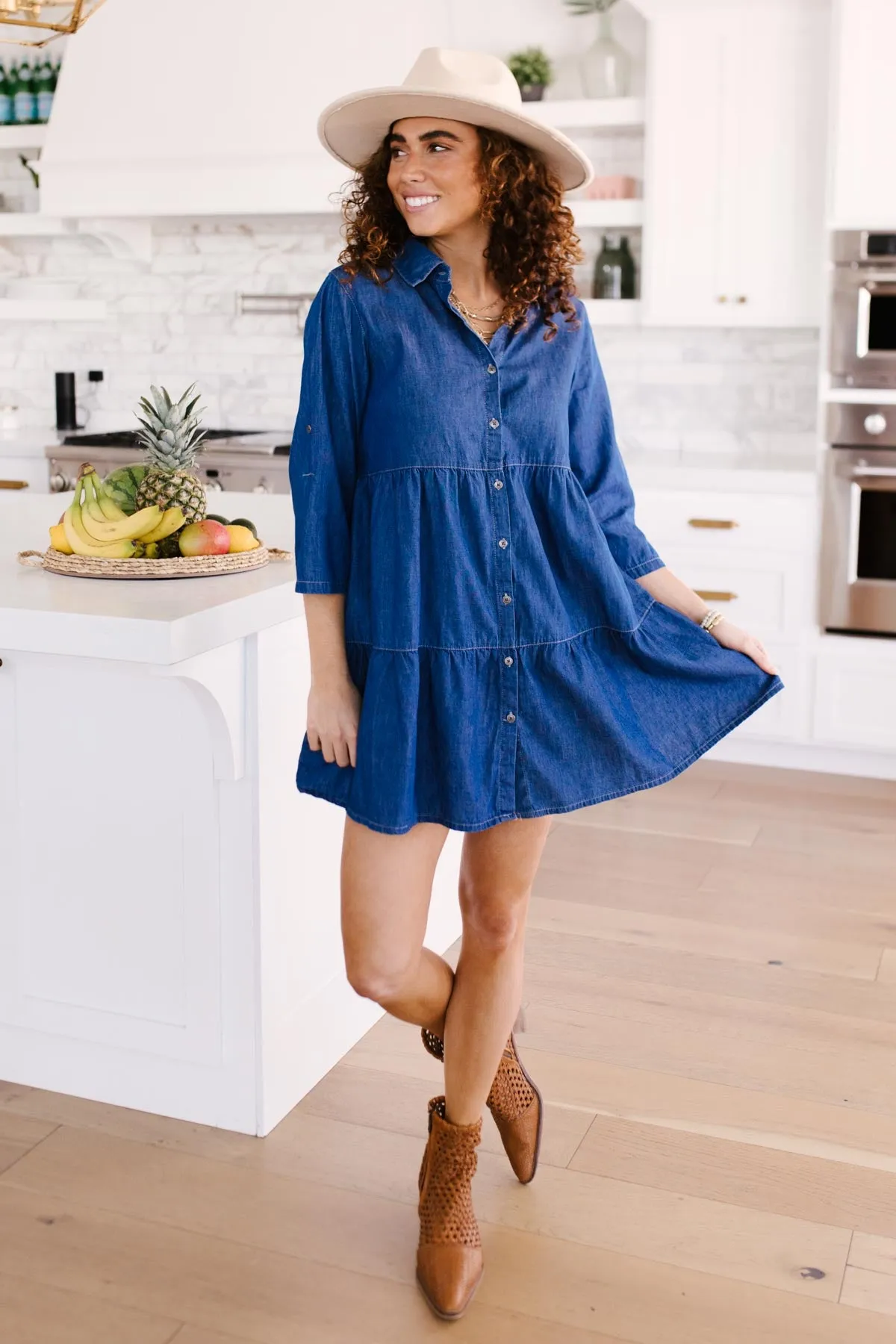 Blue Jean Baby Button Down Dress