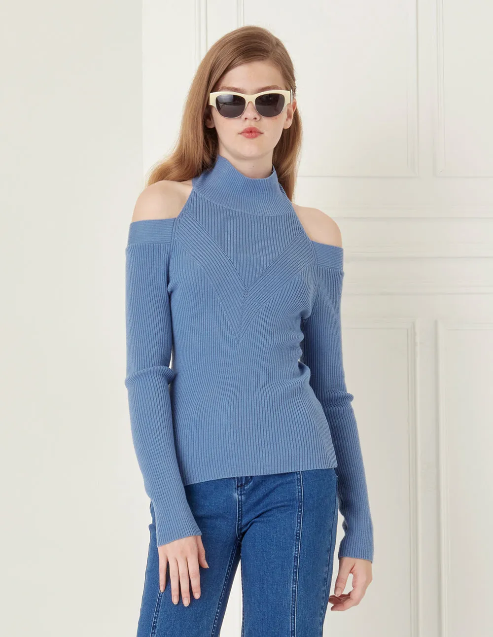 BORA AKSU Backless Half Turtleneck Wool Sweater