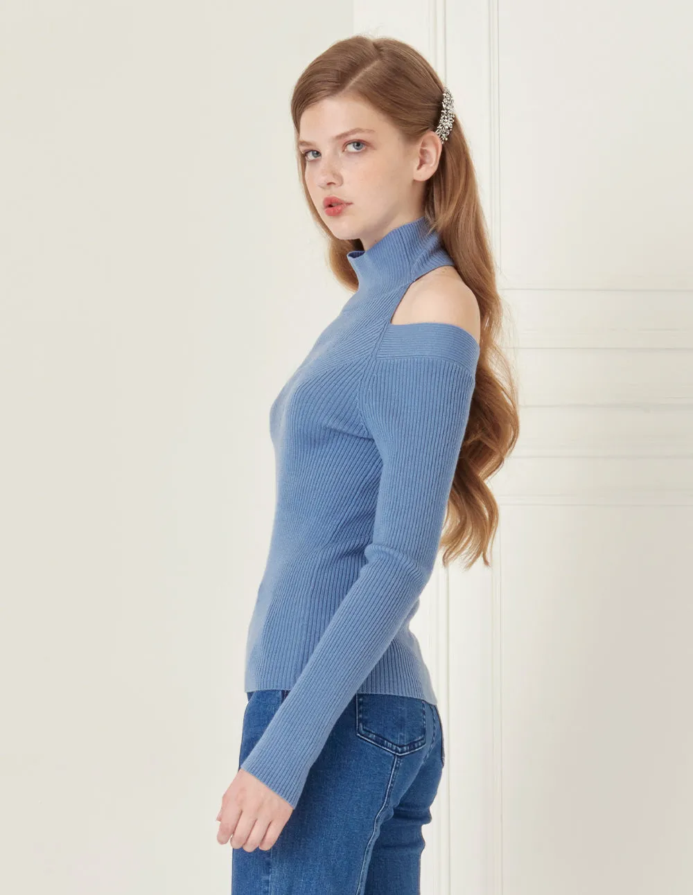 BORA AKSU Backless Half Turtleneck Wool Sweater