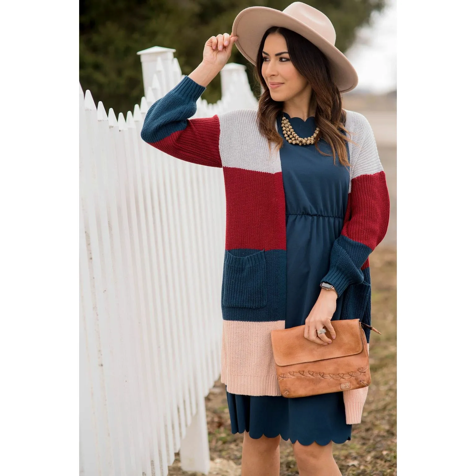 Color Block Knit Cardigan