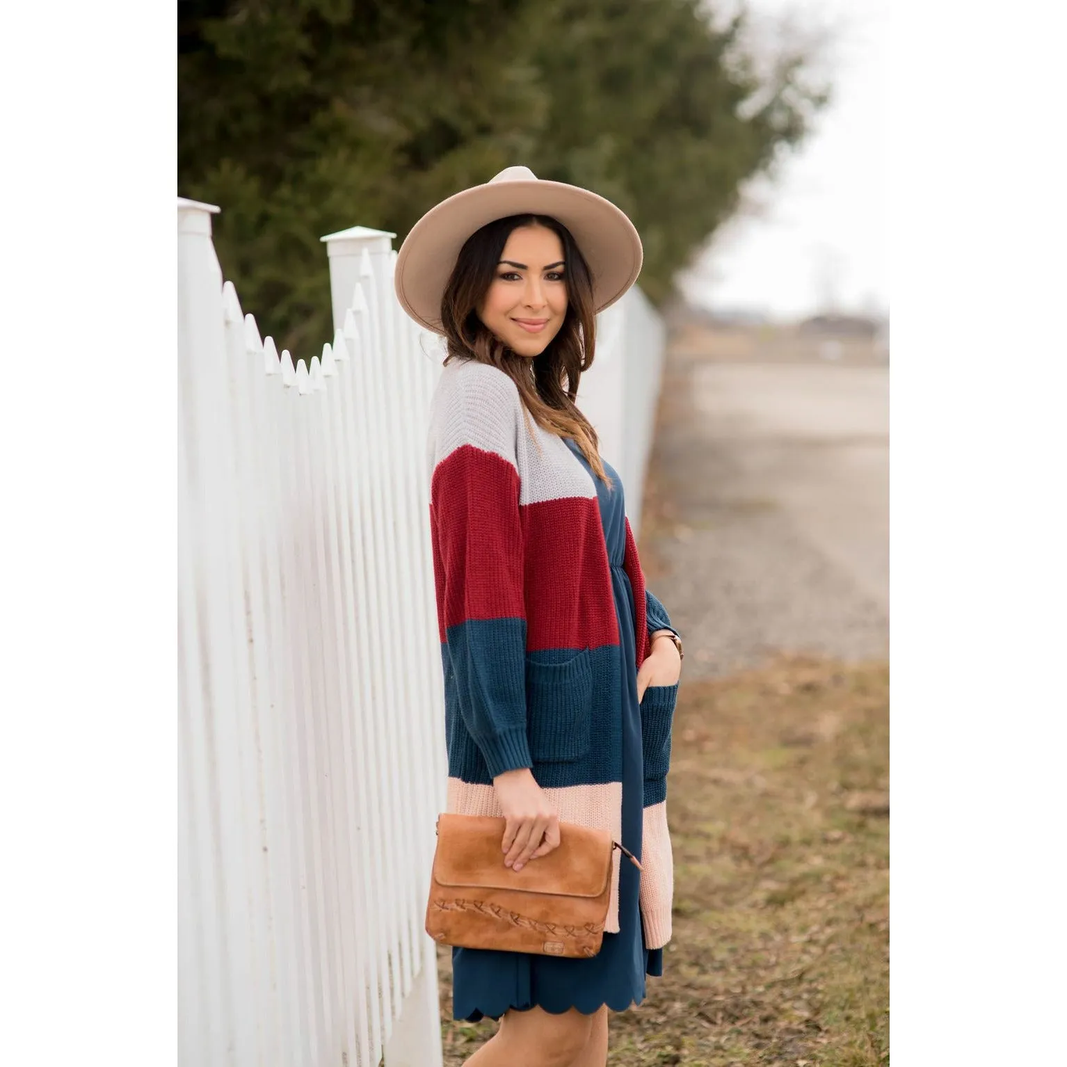 Color Block Knit Cardigan