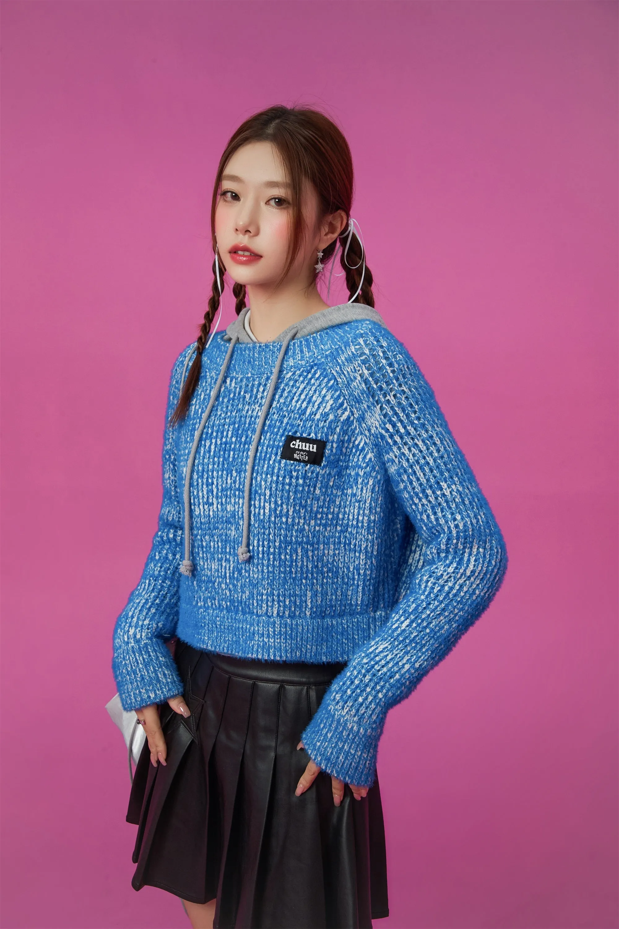 Color Crop Knit Sweater