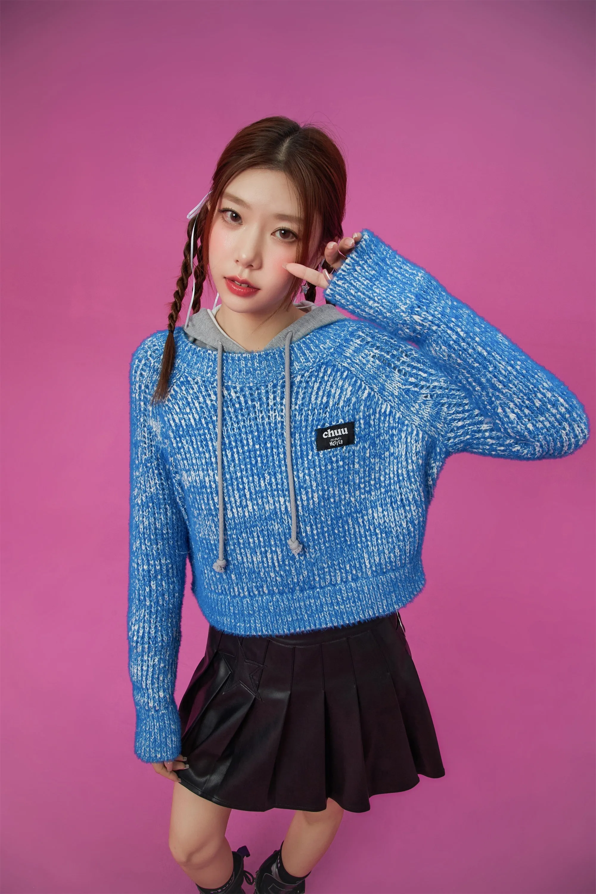 Color Crop Knit Sweater