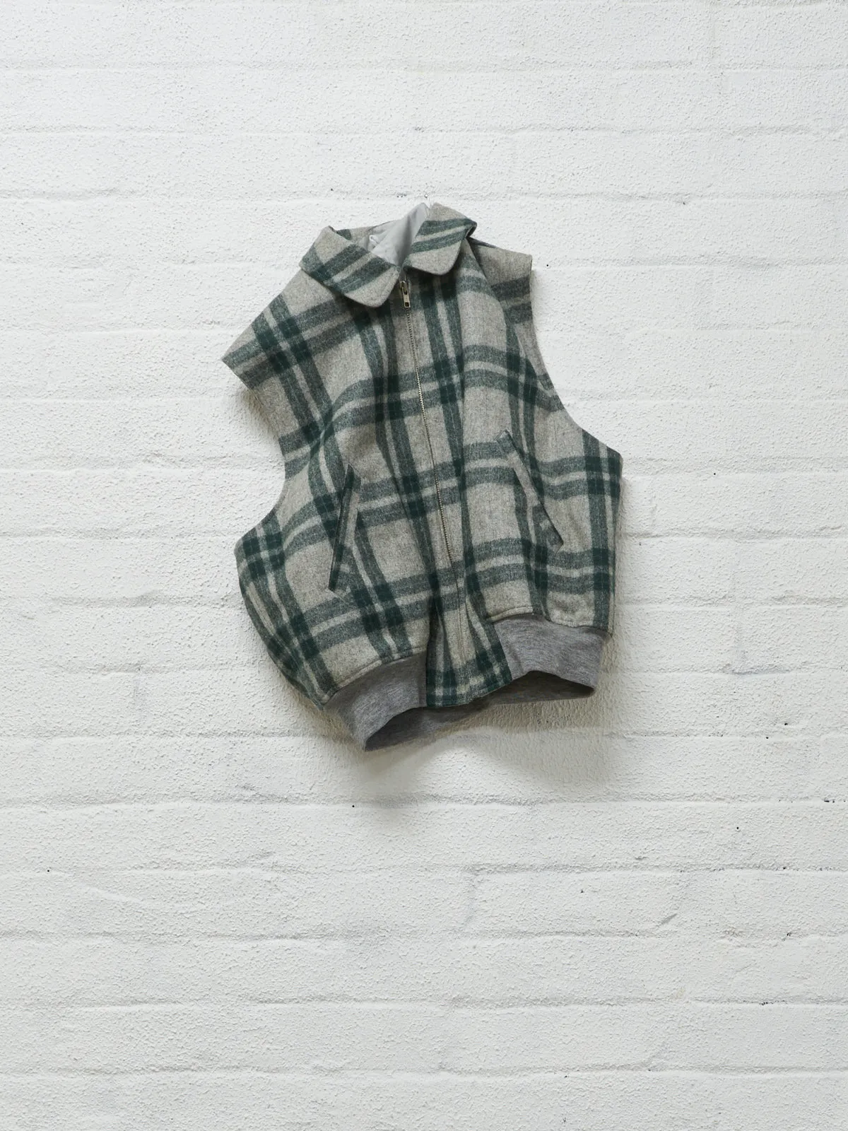 Comme des Garcons Homme Plus 1989 green plaid detachable liner bomber jacket - M