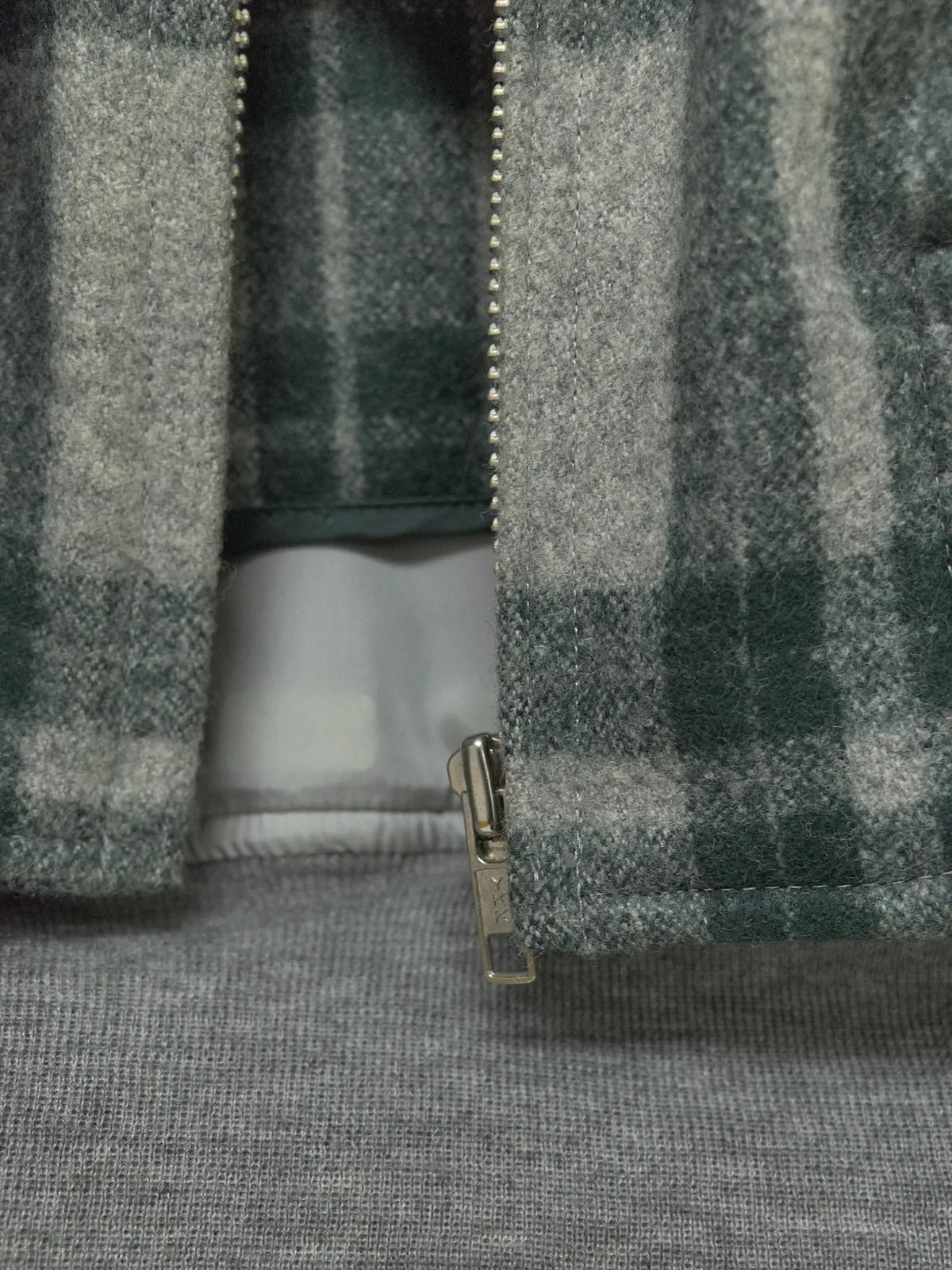 Comme des Garcons Homme Plus 1989 green plaid detachable liner bomber jacket - M