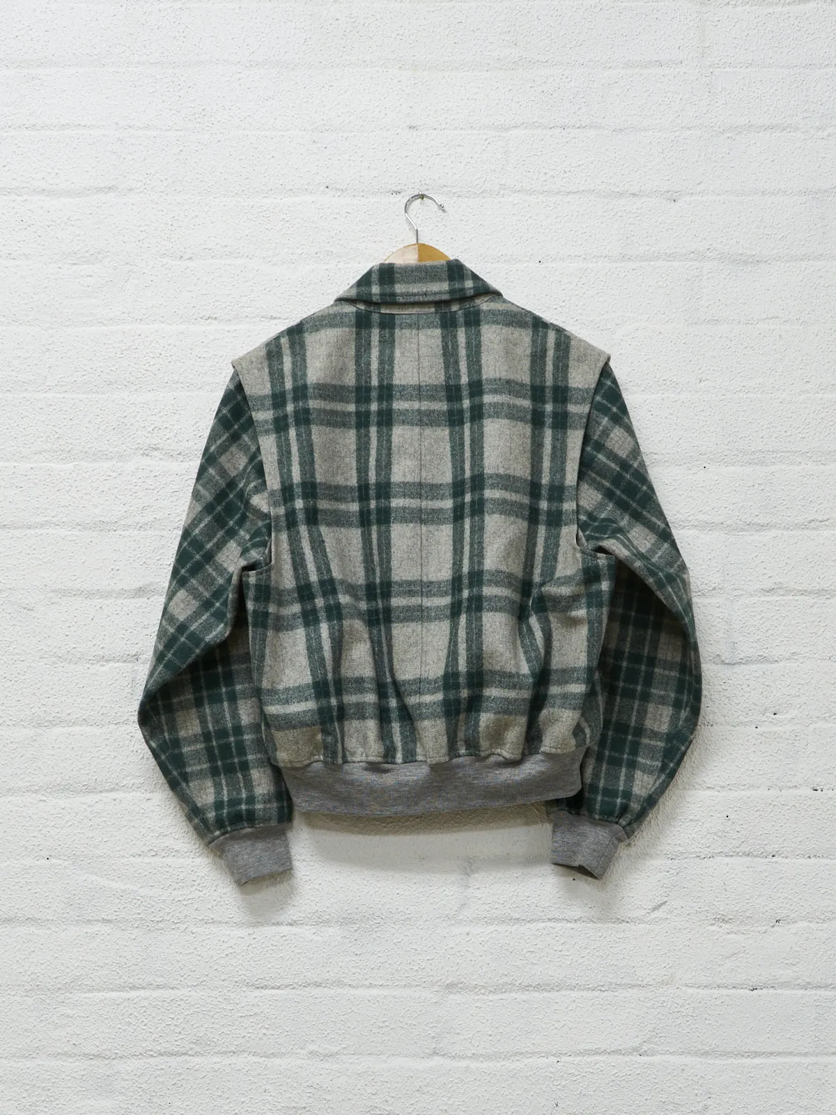 Comme des Garcons Homme Plus 1989 green plaid detachable liner bomber jacket - M