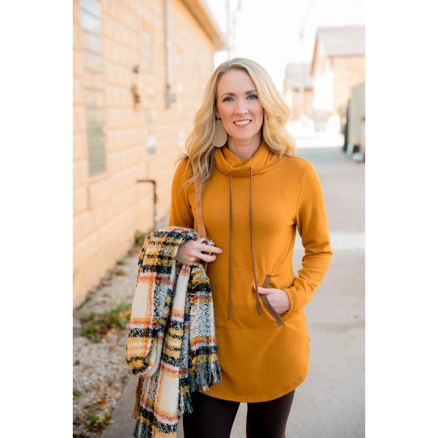 Cowl Neck Tunic Sweatshirt