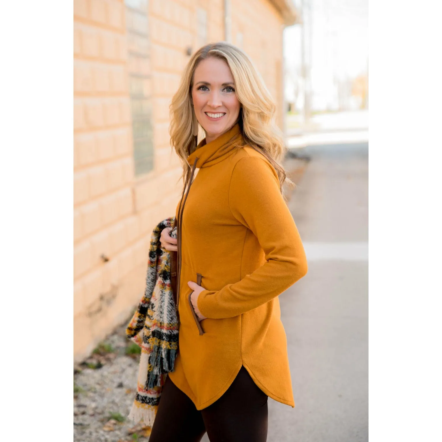 Cowl Neck Tunic Sweatshirt