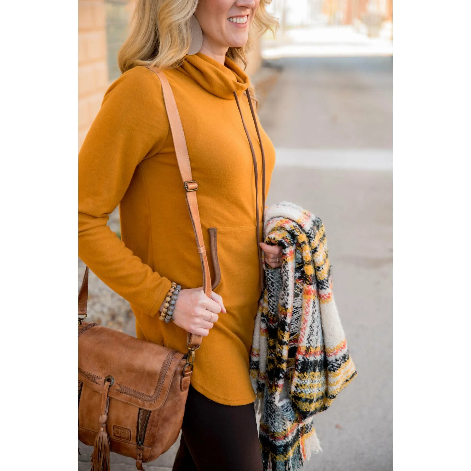 Cowl Neck Tunic Sweatshirt