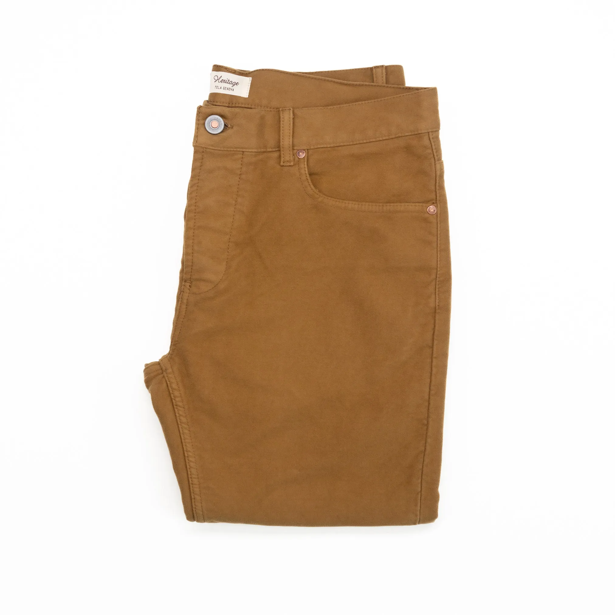 Davide Moleskin Chinos in Khaki