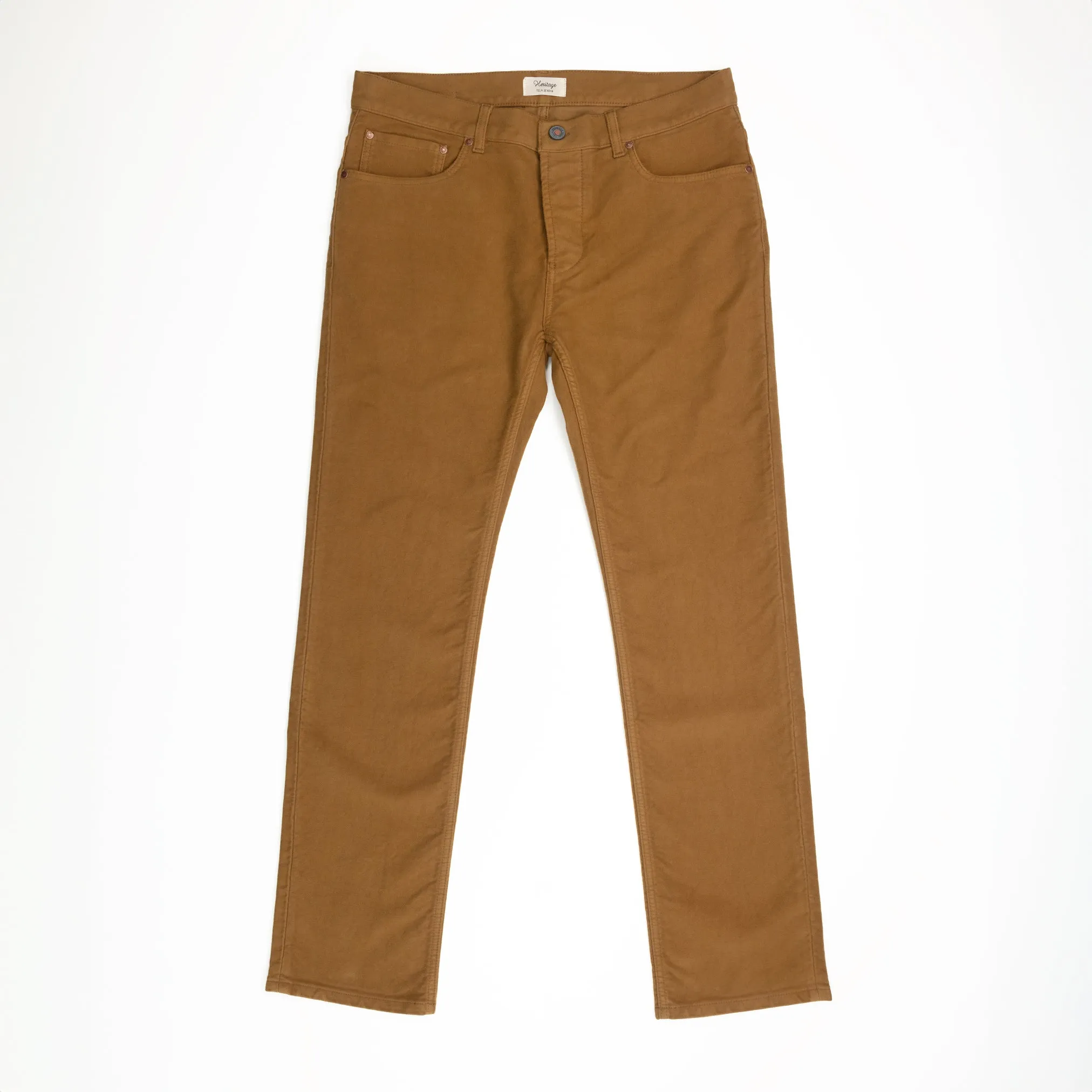 Davide Moleskin Chinos in Khaki