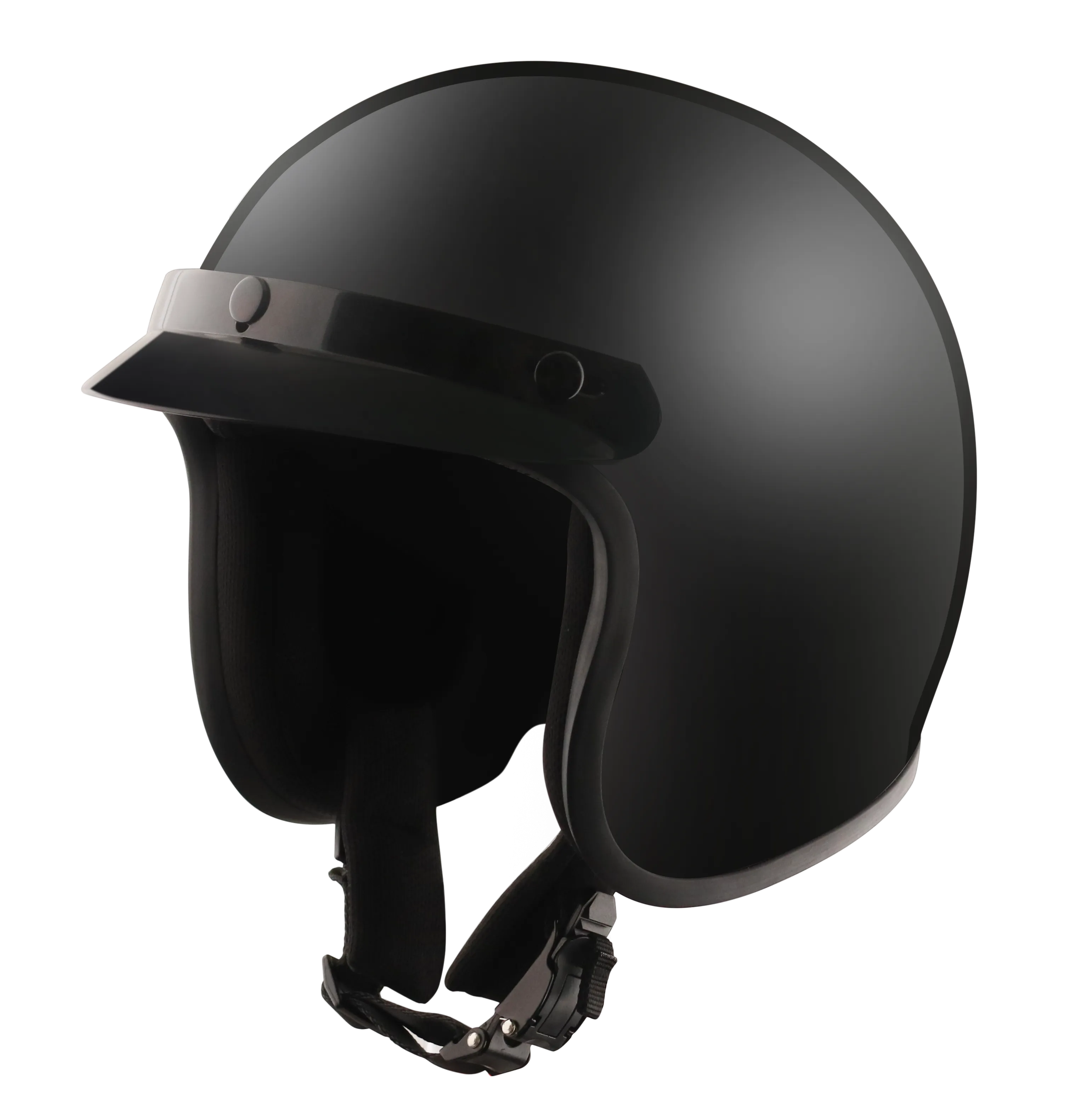 Detour Helmets D.O.T. Flat Black 3/4 Helmet for Motorcycle Riders with Visor