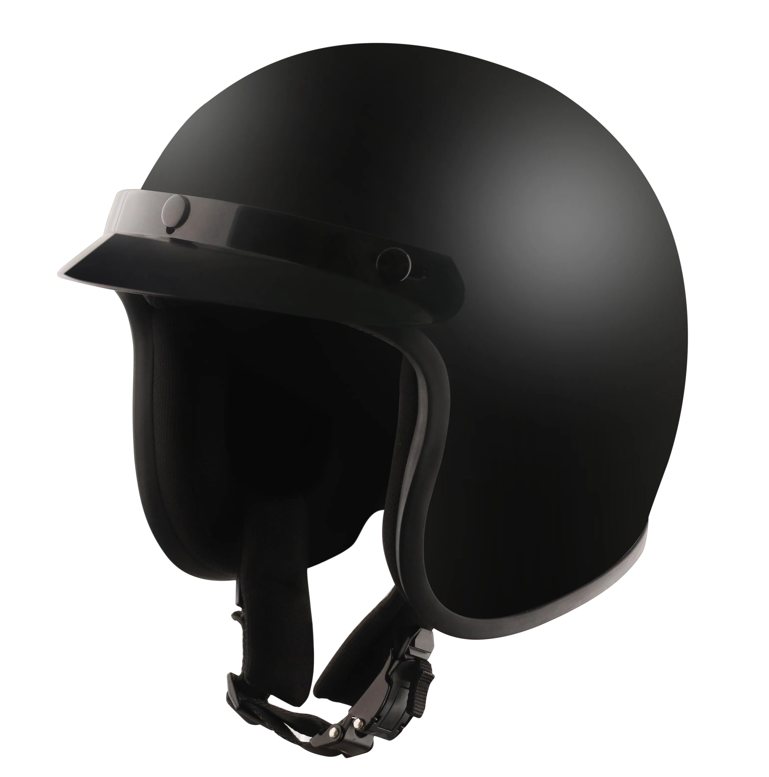 Detour Helmets D.O.T. Flat Black 3/4 Helmet for Motorcycle Riders with Visor