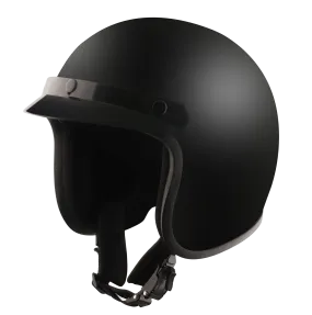 Detour Helmets D.O.T. Flat Black 3/4 Helmet for Motorcycle Riders with Visor