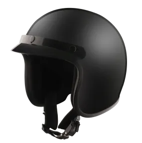 Detour Helmets D.O.T. Flat Black 3/4 Helmet for Motorcycle Riders with Visor