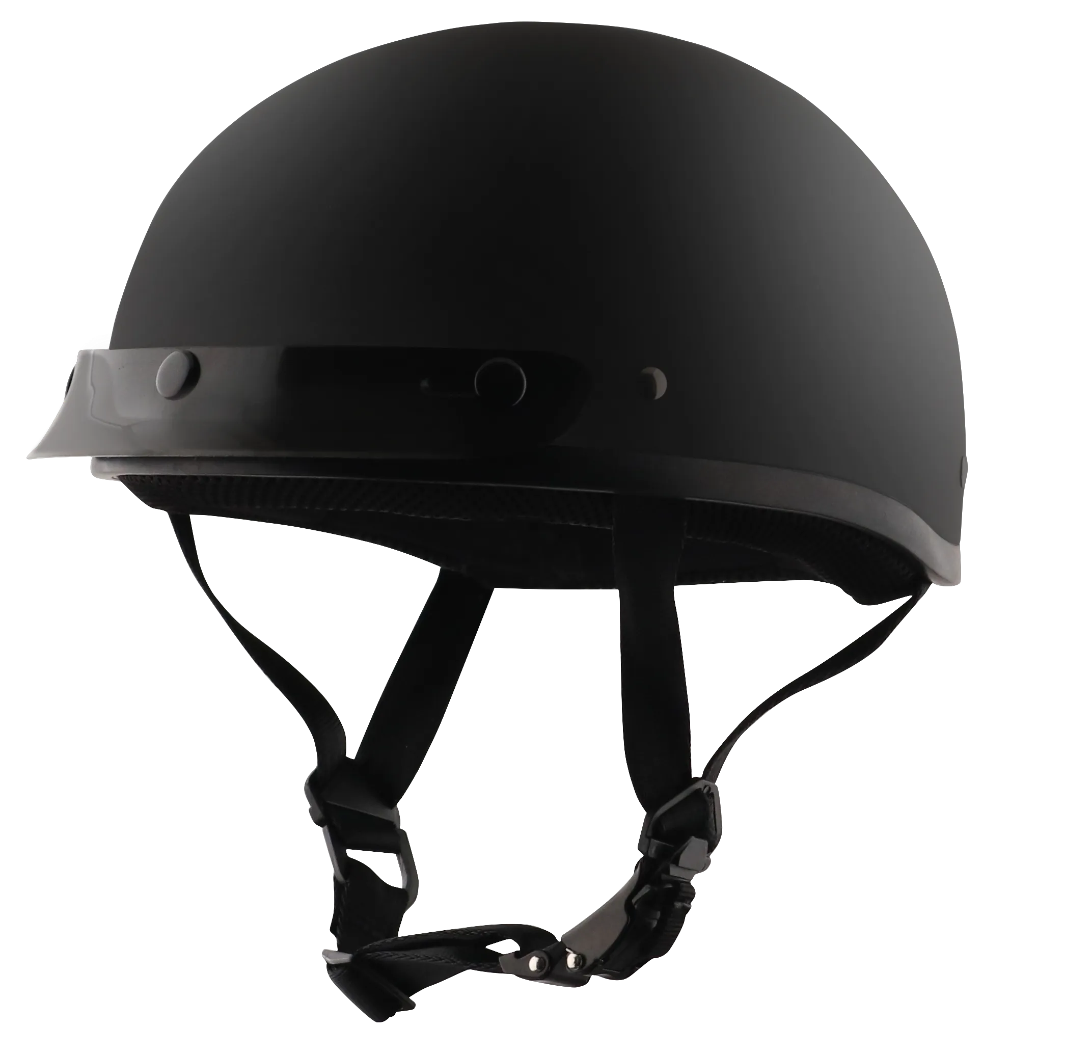 Detour Helmets D.O.T. Flat Black Half Helmet for Motorcycle Riders with Visor