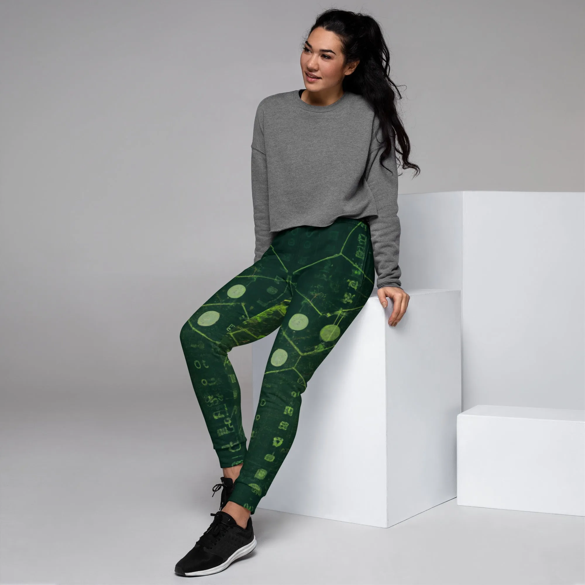 Eco-Friendly Dark Green Joggers - Soft Fleece Sweatpants for Women - Sustainable Lounge Wear