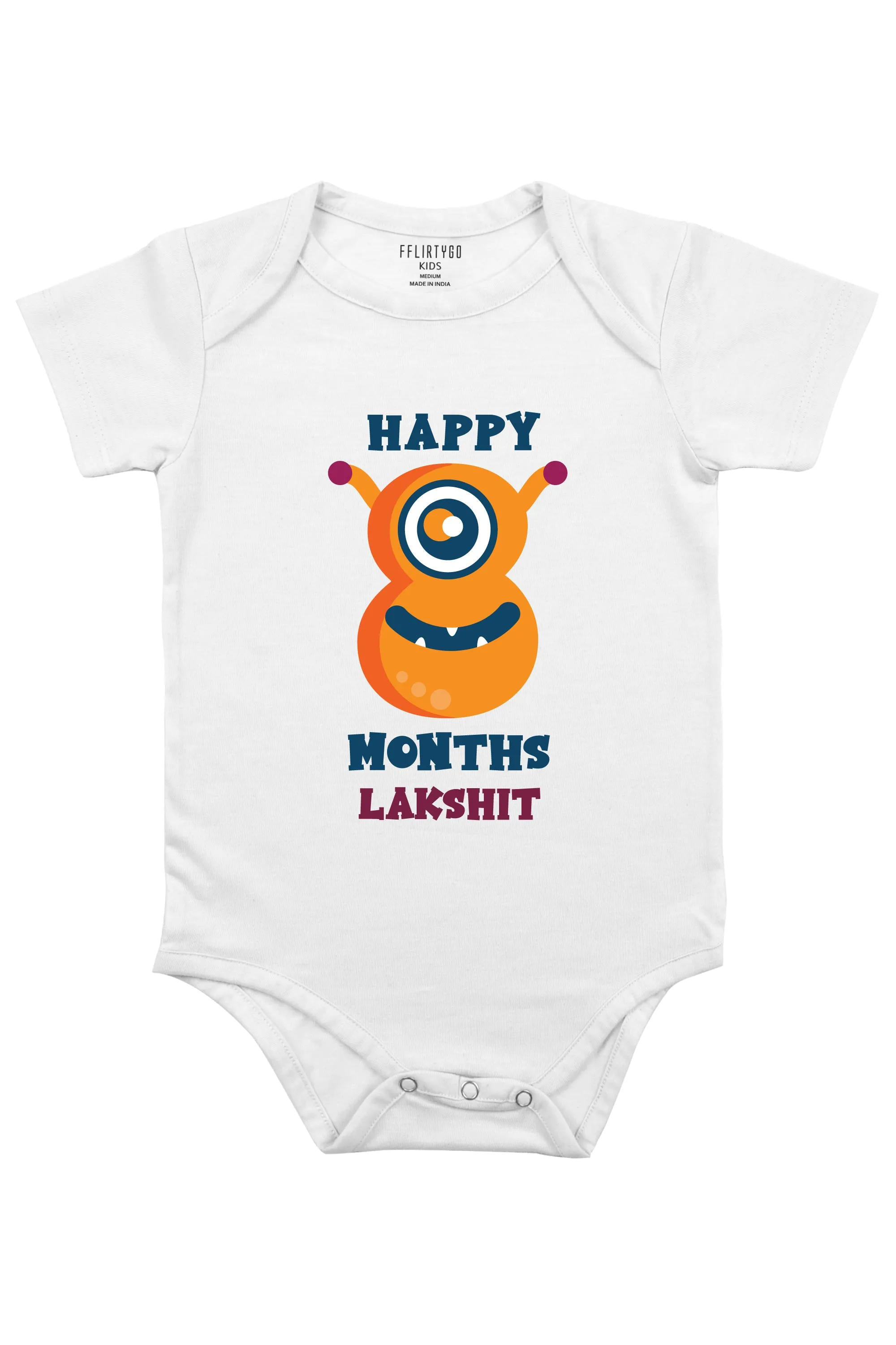 Eight Month Birthday Baby Romper | Onesies w/ Custom Name