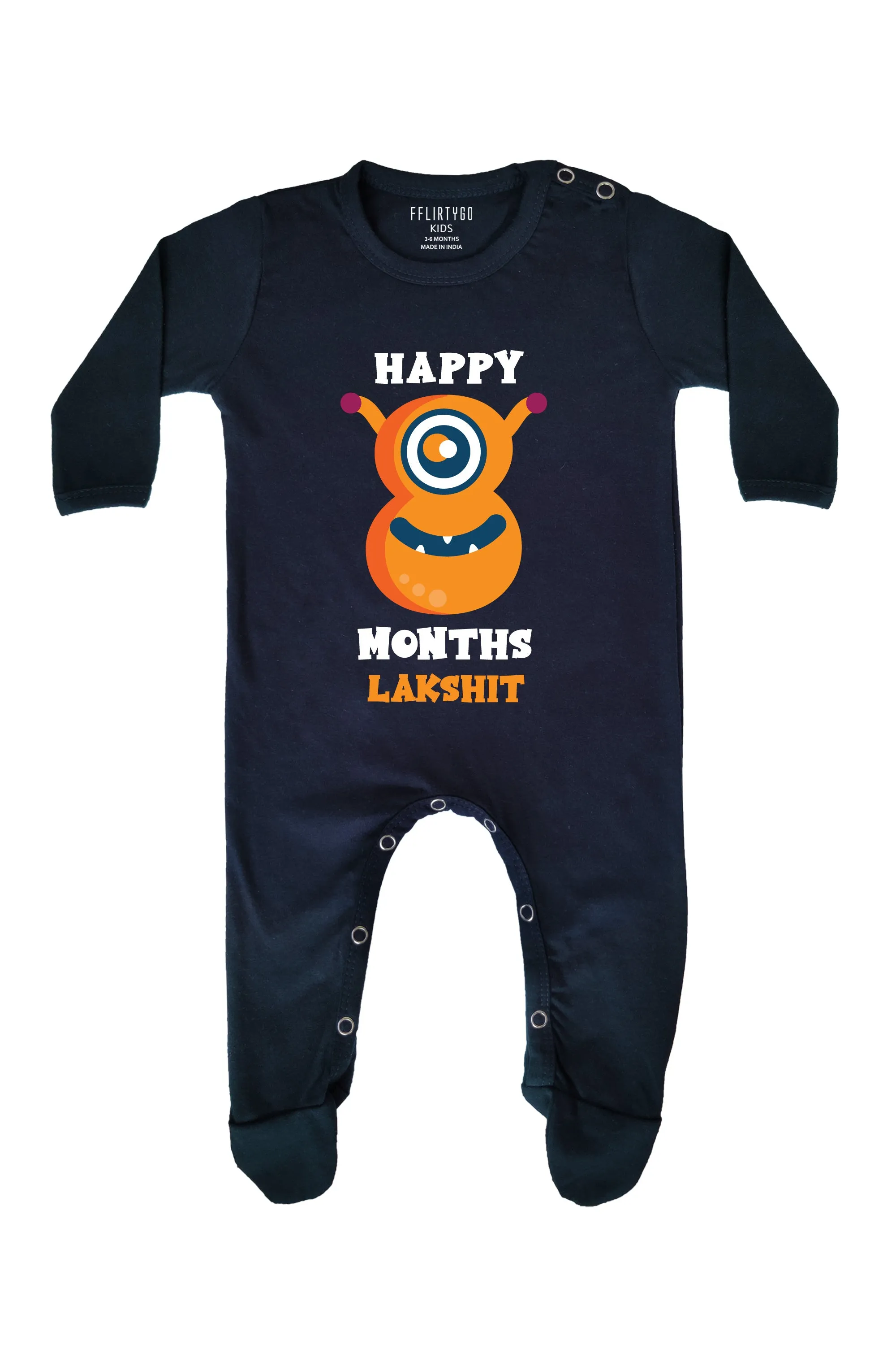 Eight Month Birthday Baby Romper | Onesies w/ Custom Name