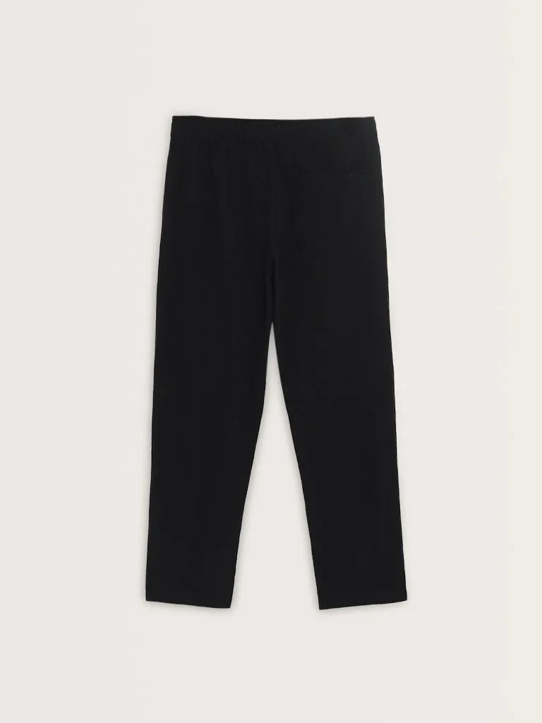 ETA Black Relaxed-Fit Mid-Rise Cotton Blend Chinos