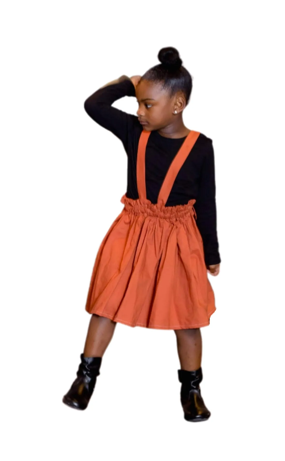 Fall Girls Suspender Skirt