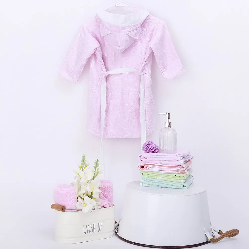 Fancy Fluff Bamboo Cotton Baby Bathrobe - Kitty