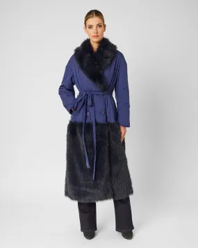 Faux Fur Trim Coat