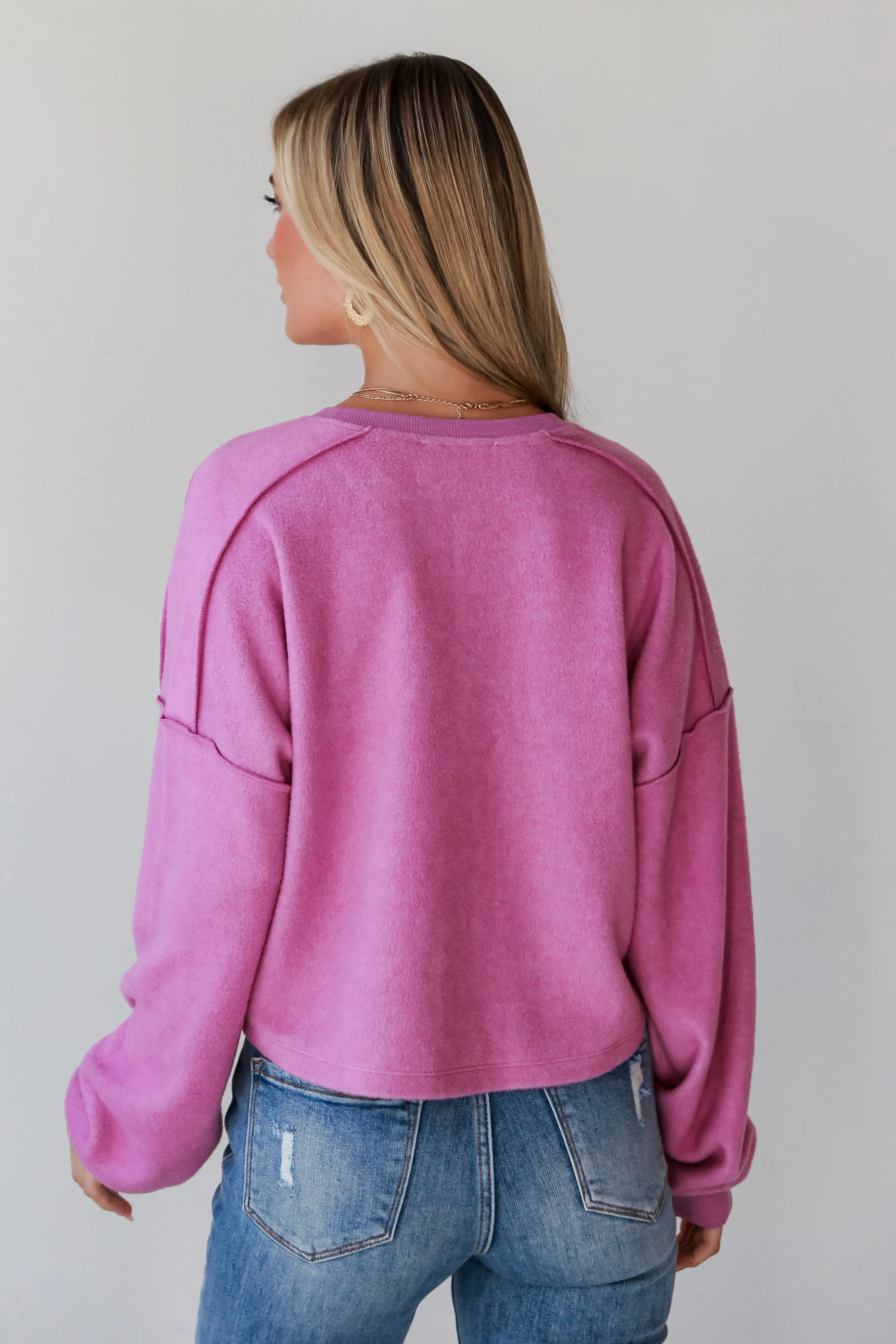 FINAL SALE - Jade Orchid Fleece Henley Top - DOORBUSTER