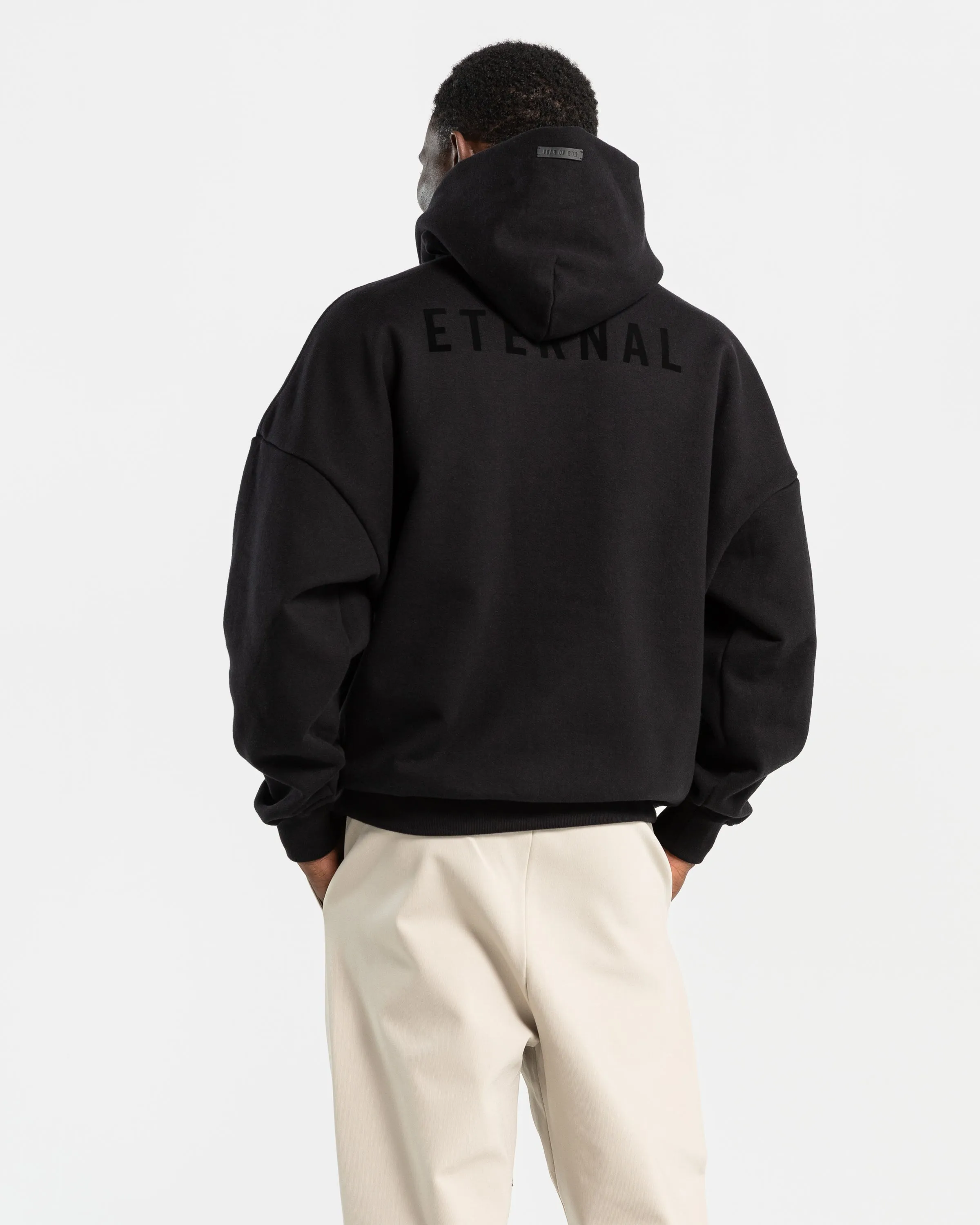 Fleece Hoodie in Black